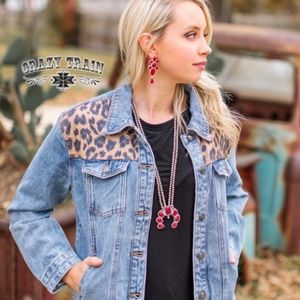 As if denim leopard jacket